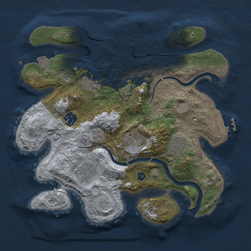 Rust Map: Procedural Map, Size: 3000, Seed: 35435353, 12 Monuments