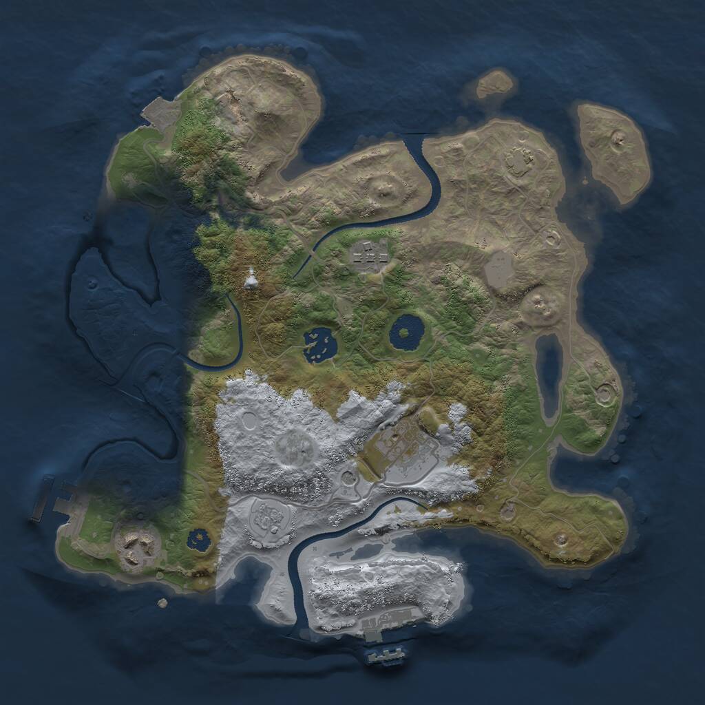 Rust Map: Procedural Map, Size: 3000, Seed: 912185184, 10 Monuments