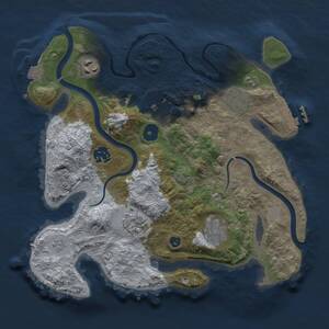 Thumbnail Rust Map: Procedural Map, Size: 3000, Seed: 24505, 12 Monuments