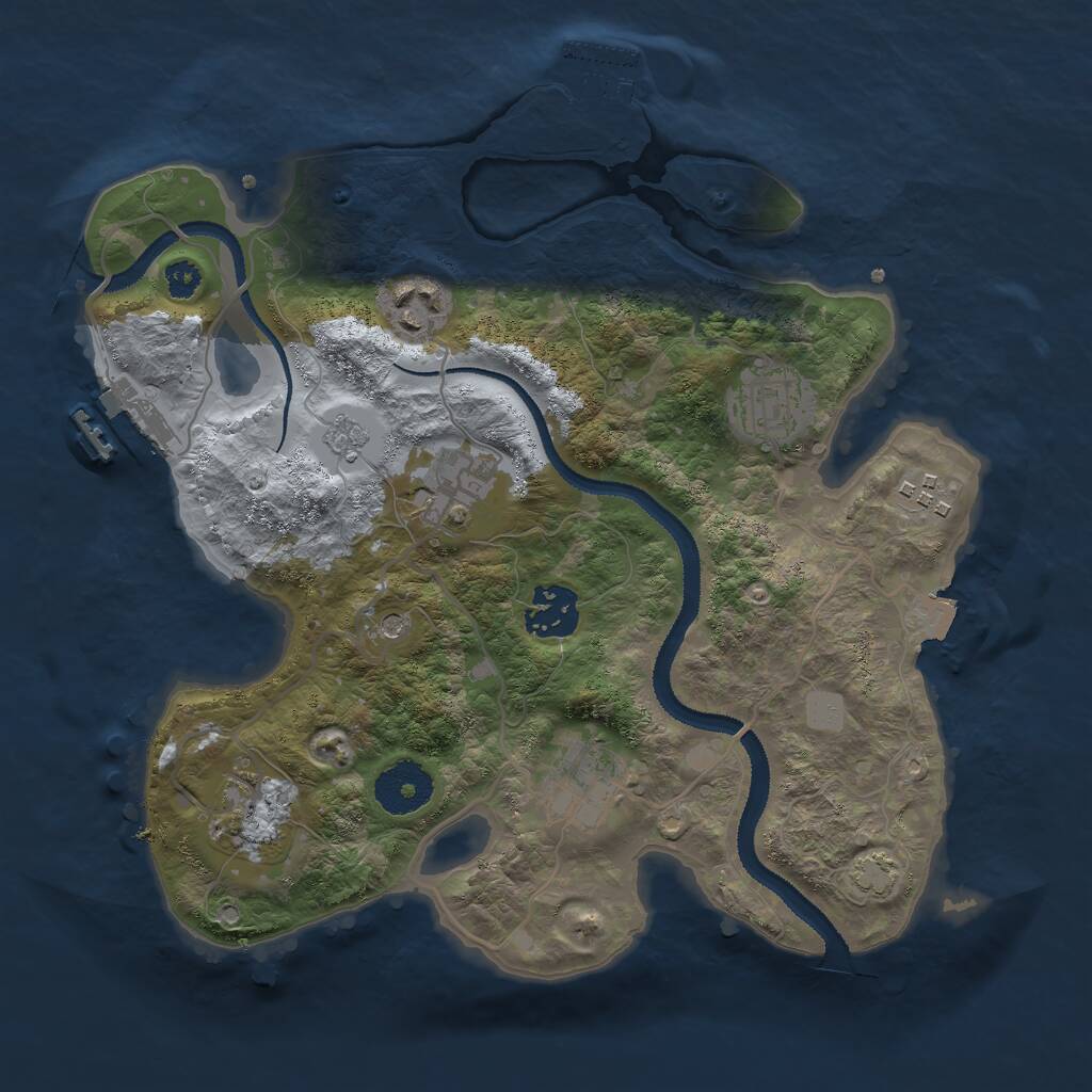 Rust Map: Procedural Map, Size: 3000, Seed: 145615, 13 Monuments