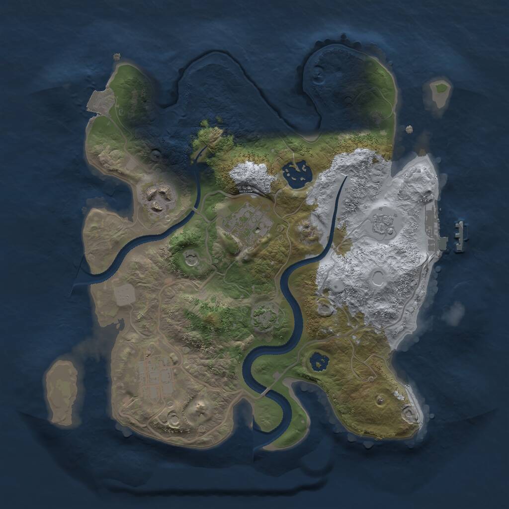 Rust Map: Procedural Map, Size: 2700, Seed: 71237223, 9 Monuments