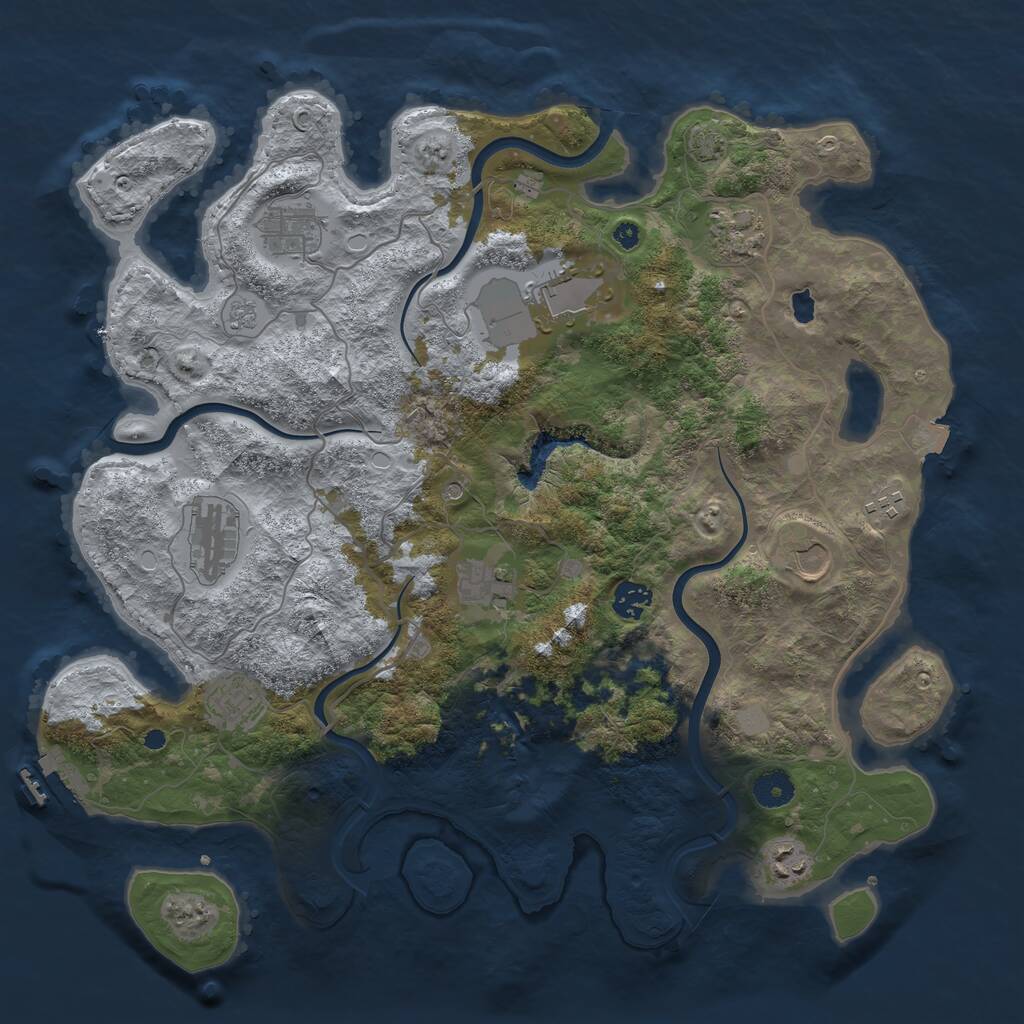 Rust Map: Procedural Map, Size: 4000, Seed: 121322486, 15 Monuments