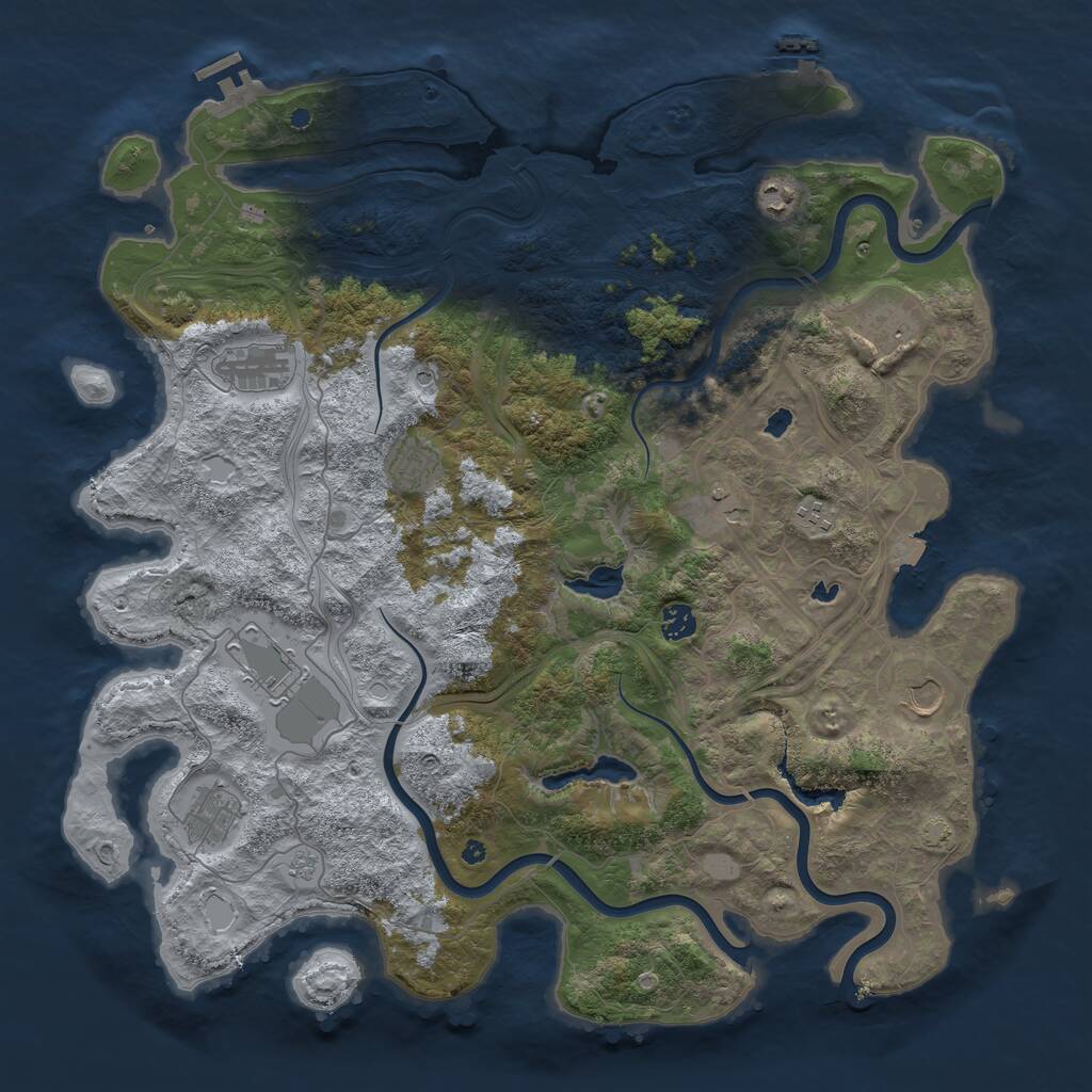 Rust Map: Procedural Map, Size: 4500, Seed: 1879849574, 16 Monuments