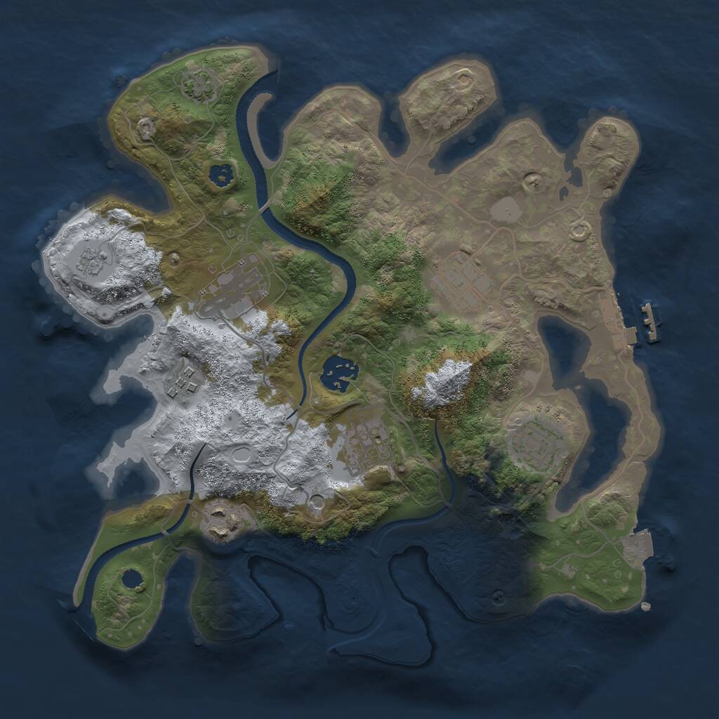 Rust Map: Procedural Map, Size: 3000, Seed: 2005026076, 12 Monuments