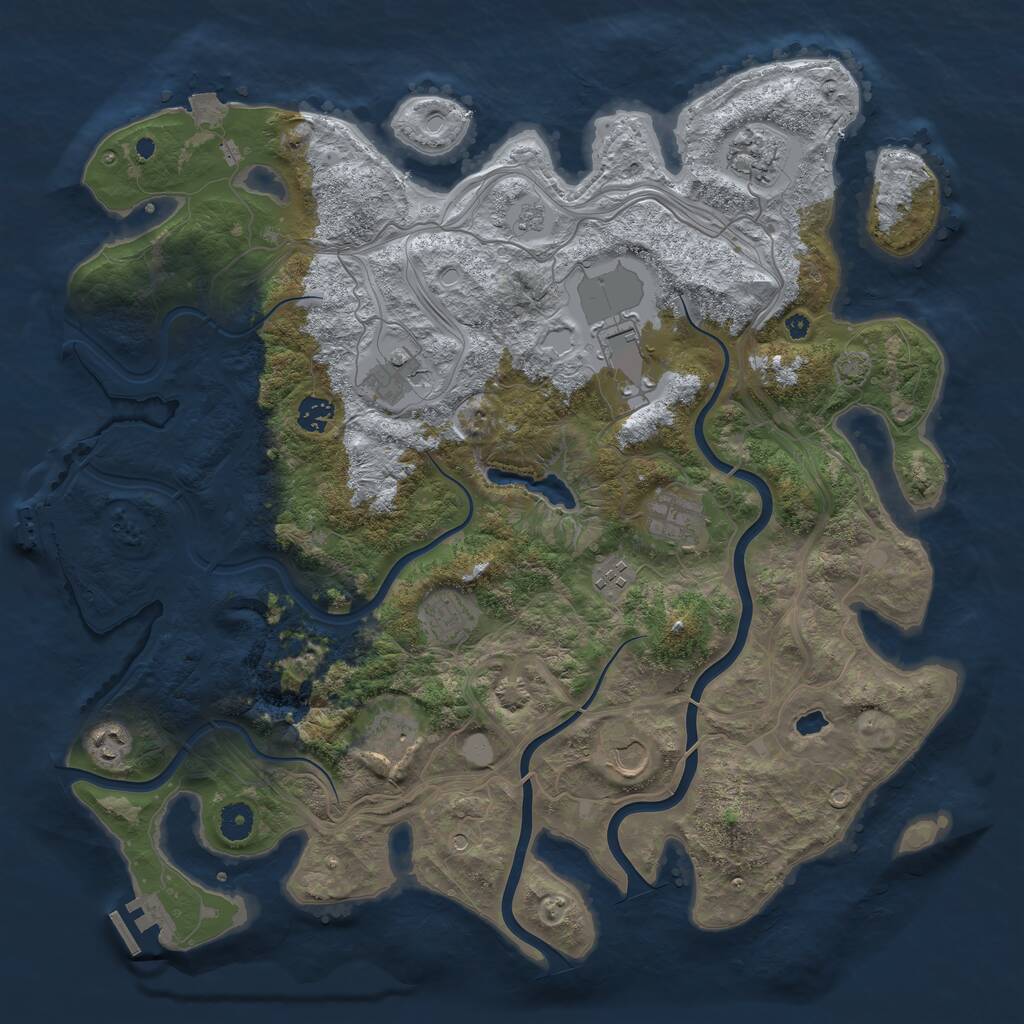 Rust Map: Procedural Map, Size: 4250, Seed: 228228, 16 Monuments