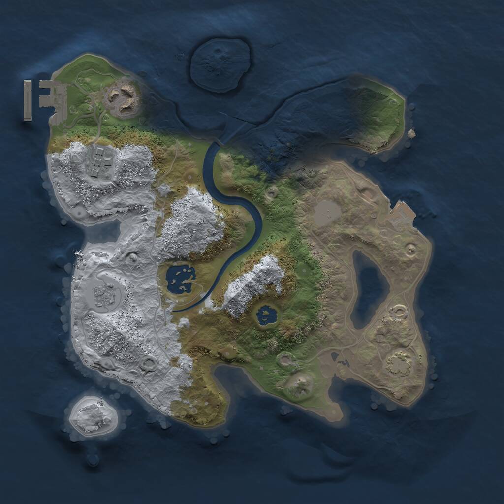 Rust Map: Procedural Map, Size: 2500, Seed: 1969181682, 7 Monuments