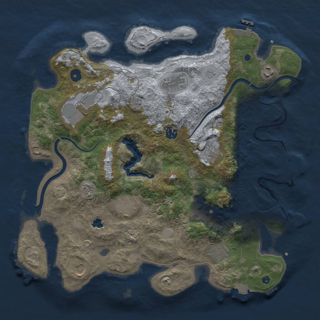 Rust Map: Procedural Map, Size: 4000, Seed: 51012533, 16 Monuments