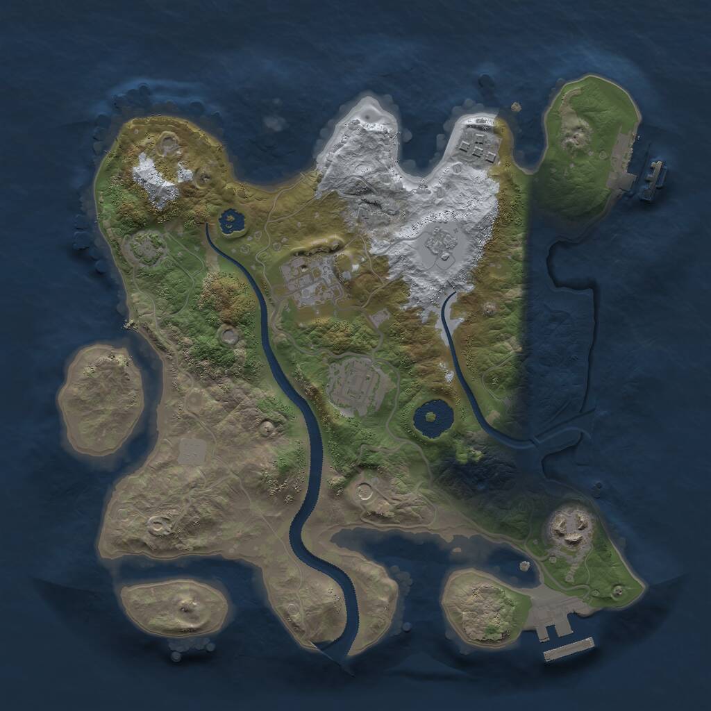 Rust Map: Procedural Map, Size: 2800, Seed: 4758, 10 Monuments