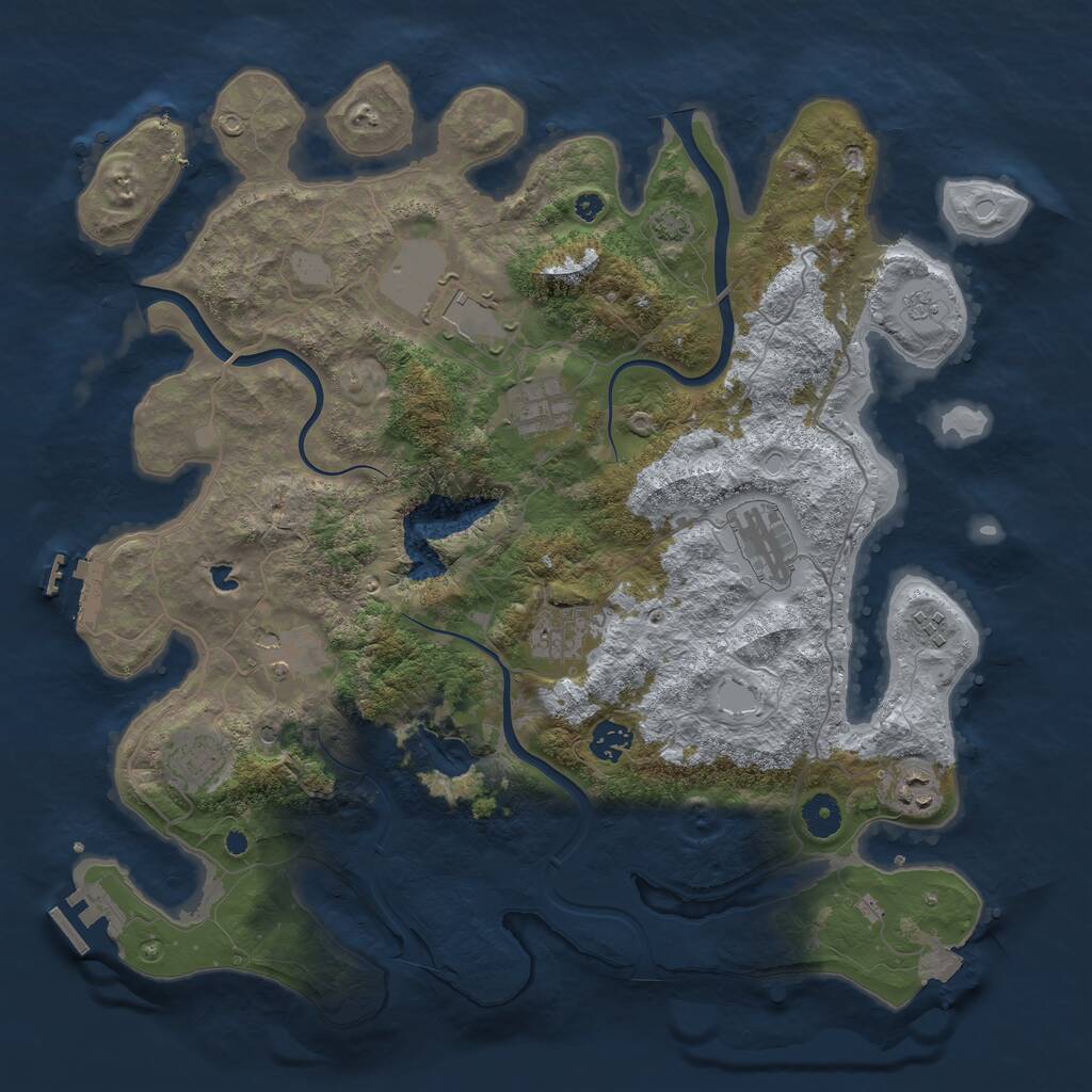 Rust Map: Procedural Map, Size: 4000, Seed: 1524836425, 15 Monuments