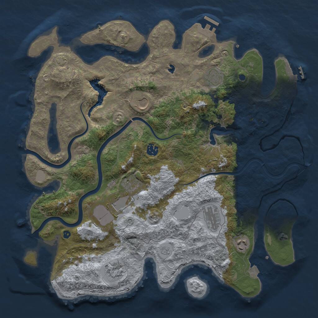 Rust Map: Procedural Map, Size: 4000, Seed: 2138675309, 15 Monuments