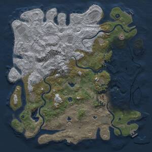Thumbnail Rust Map: Procedural Map, Size: 5000, Seed: 180388, 17 Monuments
