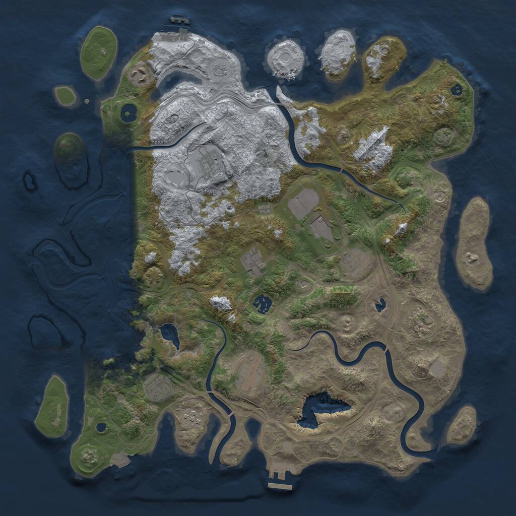 Rust Map: Procedural Map, Size: 4300, Seed: 5554883, 16 Monuments