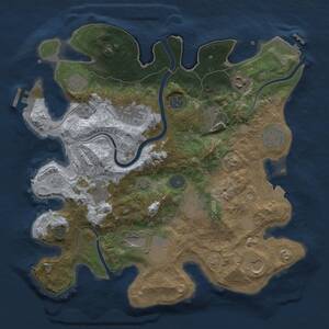 Thumbnail Rust Map: Procedural Map, Size: 3500, Seed: 734332898, 18 Monuments
