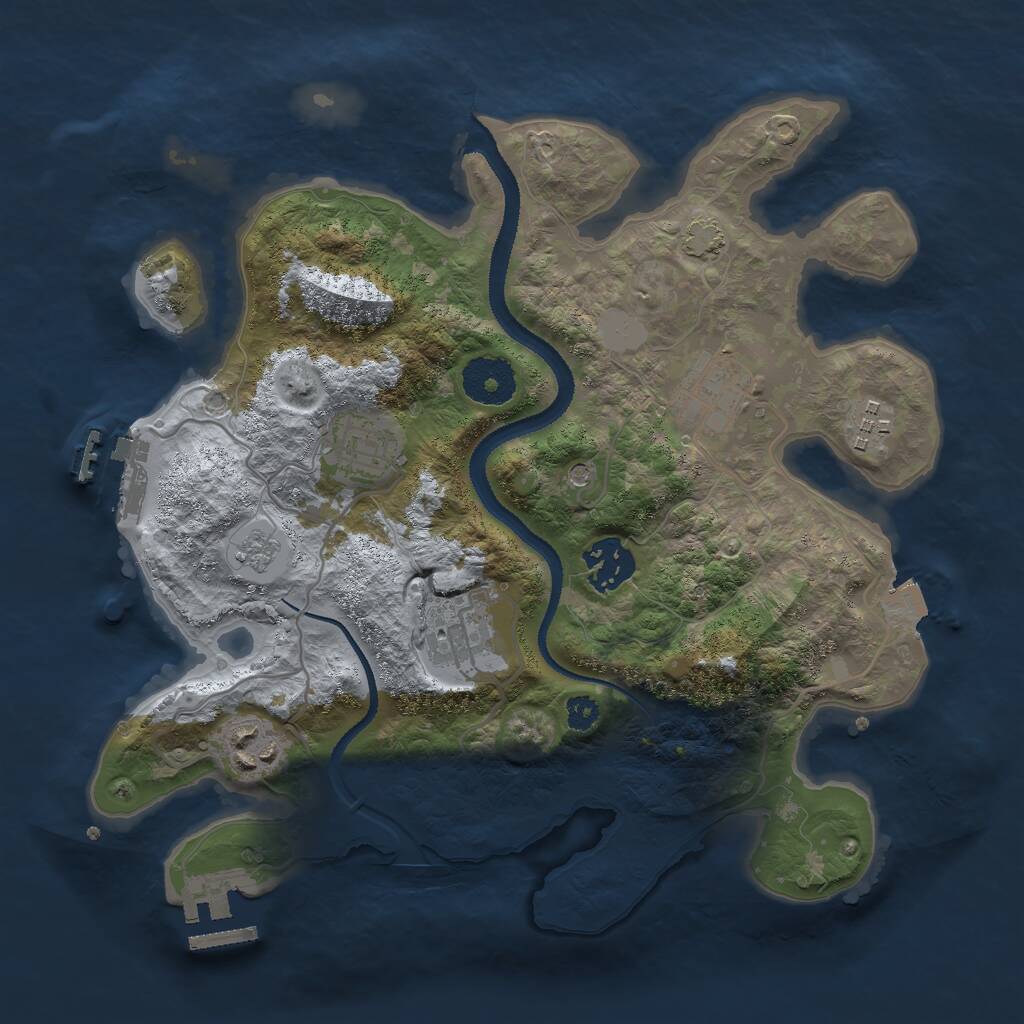 Rust Map: Procedural Map, Size: 3000, Seed: 124089947, 12 Monuments