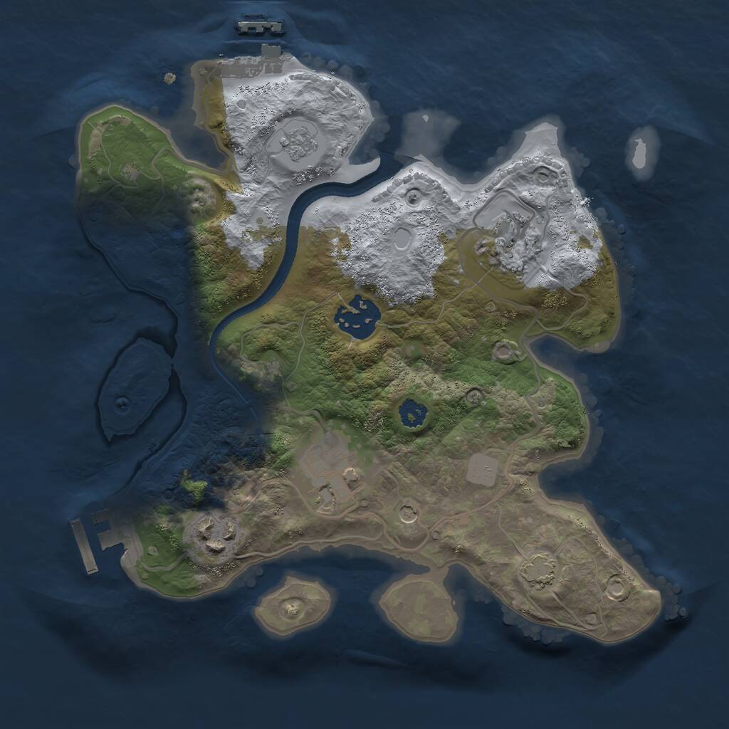 Rust Map: Procedural Map, Size: 2600, Seed: 10141542, 10 Monuments