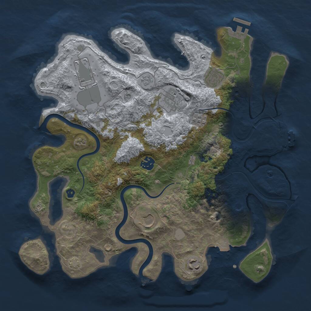 Rust Map: Procedural Map, Size: 3500, Seed: 15932, 13 Monuments