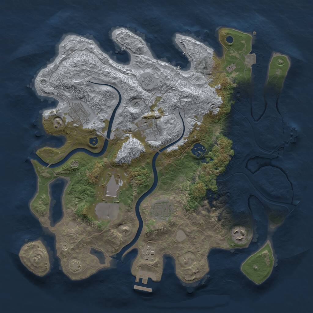 Rust Map: Procedural Map, Size: 3500, Seed: 15932, 13 Monuments
