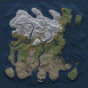 Thumbnail Rust Map: Procedural Map, Size: 3500, Seed: 15932, 13 Monuments