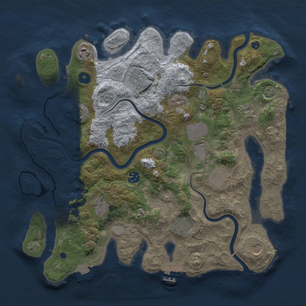 Rust Map: Procedural Map, Size: 3800, Seed: 5554883, 15 Monuments