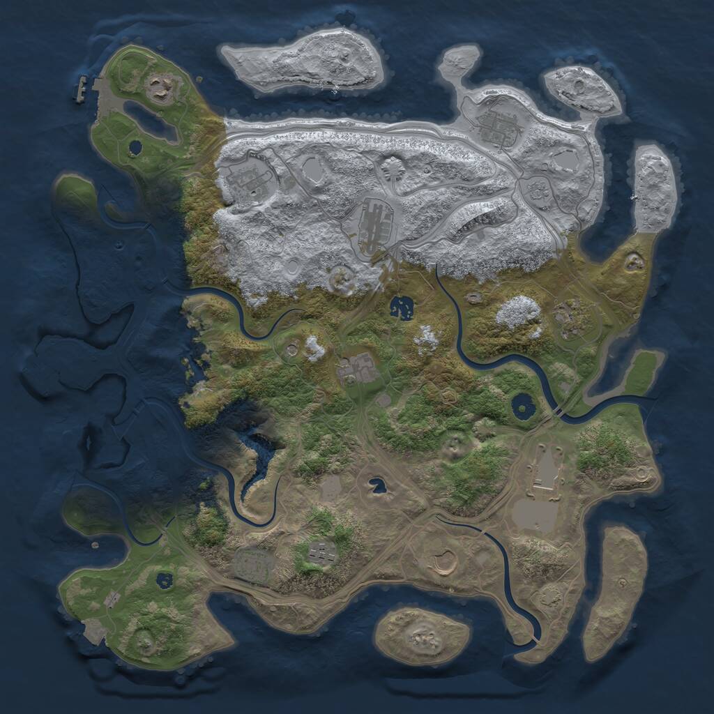 Rust Map: Procedural Map, Size: 4250, Seed: 1630701772, 17 Monuments