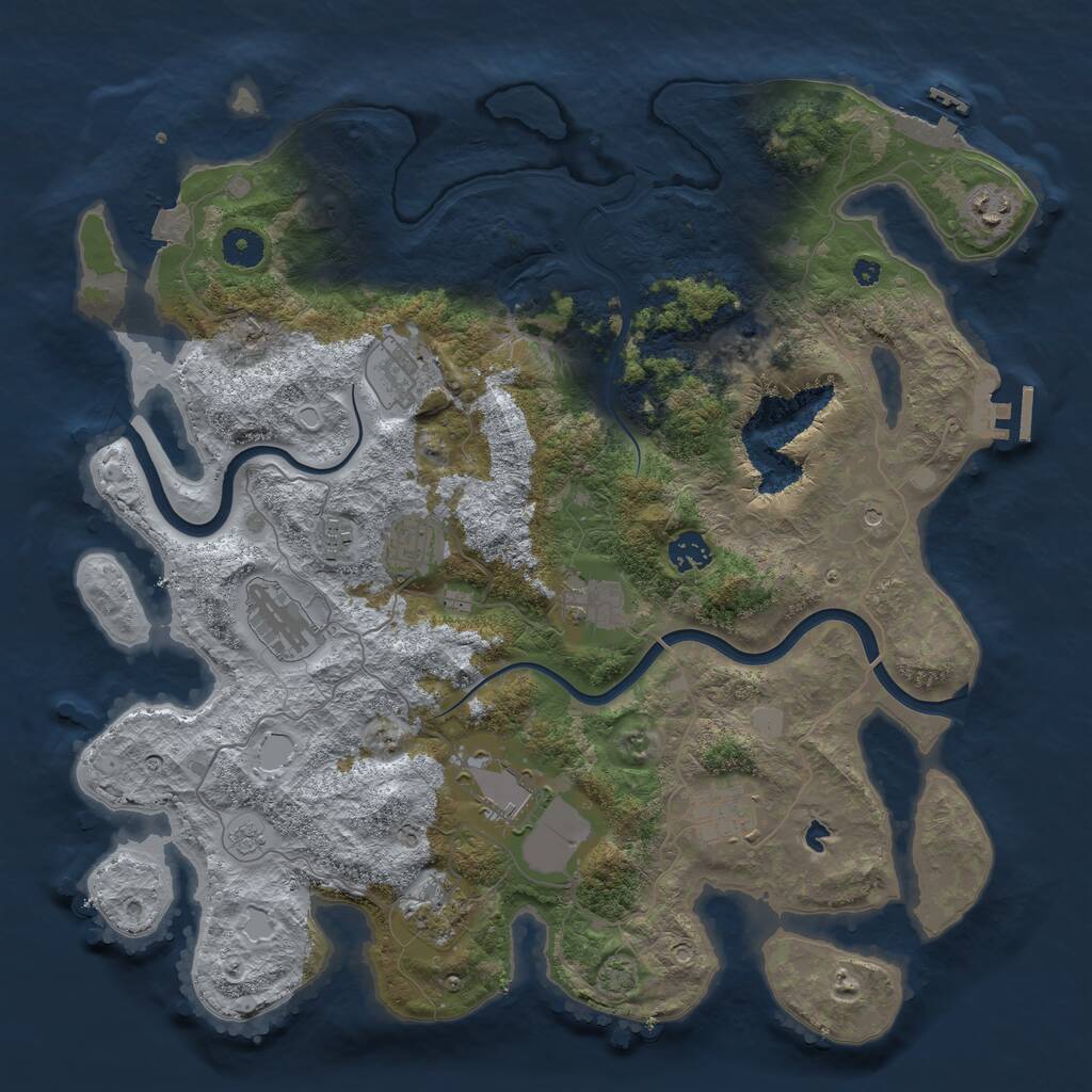 Rust Map: Procedural Map, Size: 4000, Seed: 777656734, 16 Monuments