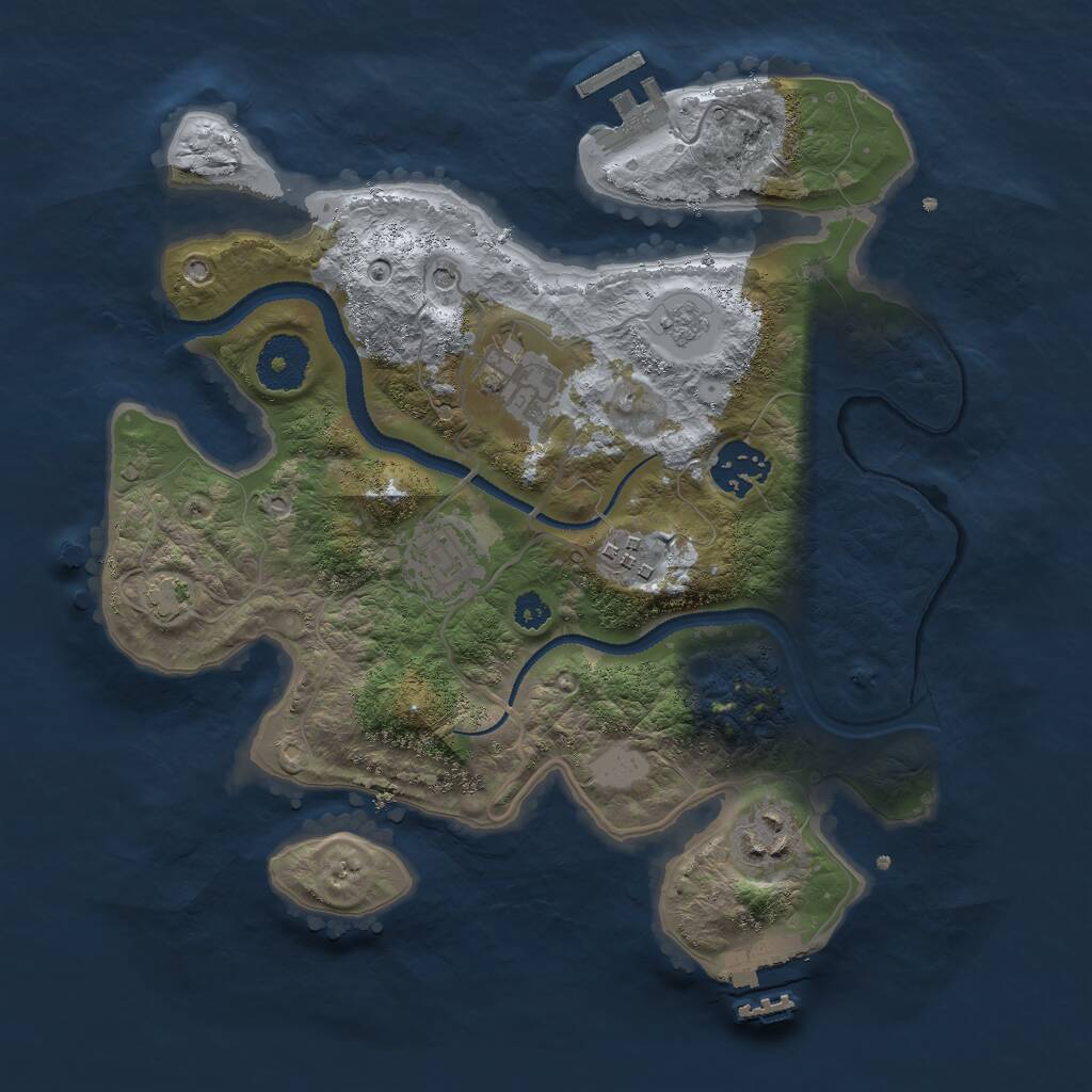 Rust Map: Procedural Map, Size: 3000, Seed: 1554025942, 11 Monuments