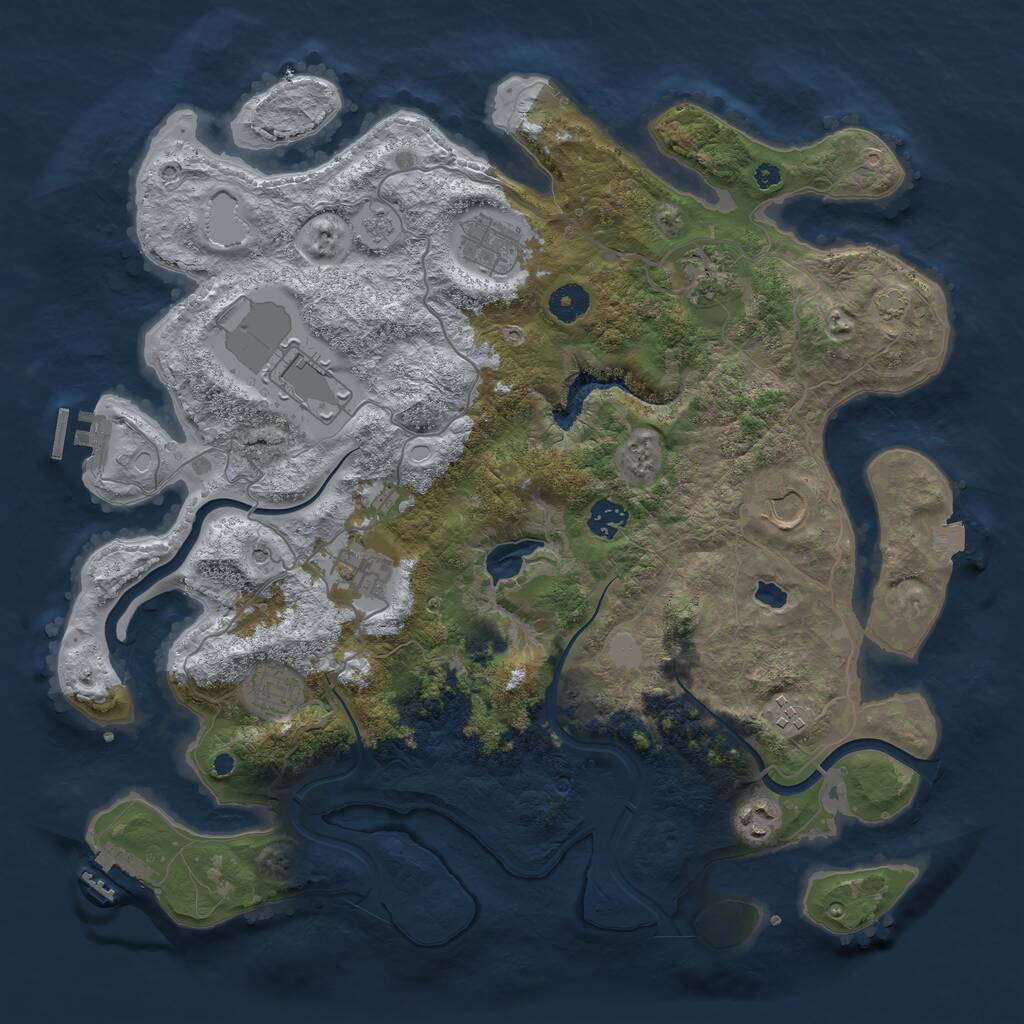 Rust Map: Procedural Map, Size: 4000, Seed: 1285883048, 15 Monuments