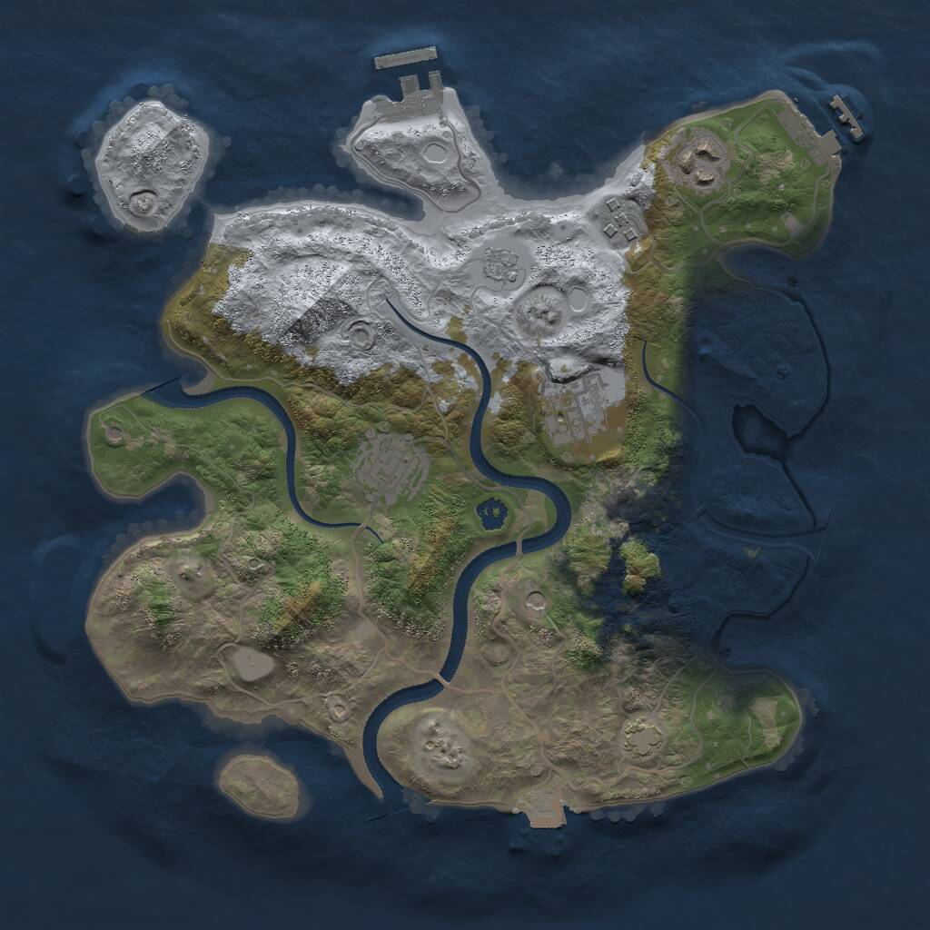 Rust Map: Procedural Map, Size: 3000, Seed: 993, 10 Monuments