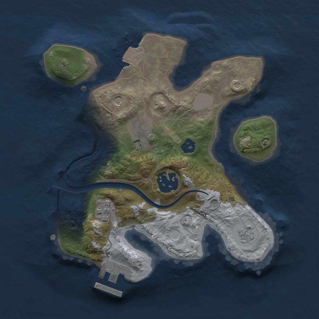 Rust Map: Procedural Map, Size: 2250, Seed: 77, 7 Monuments