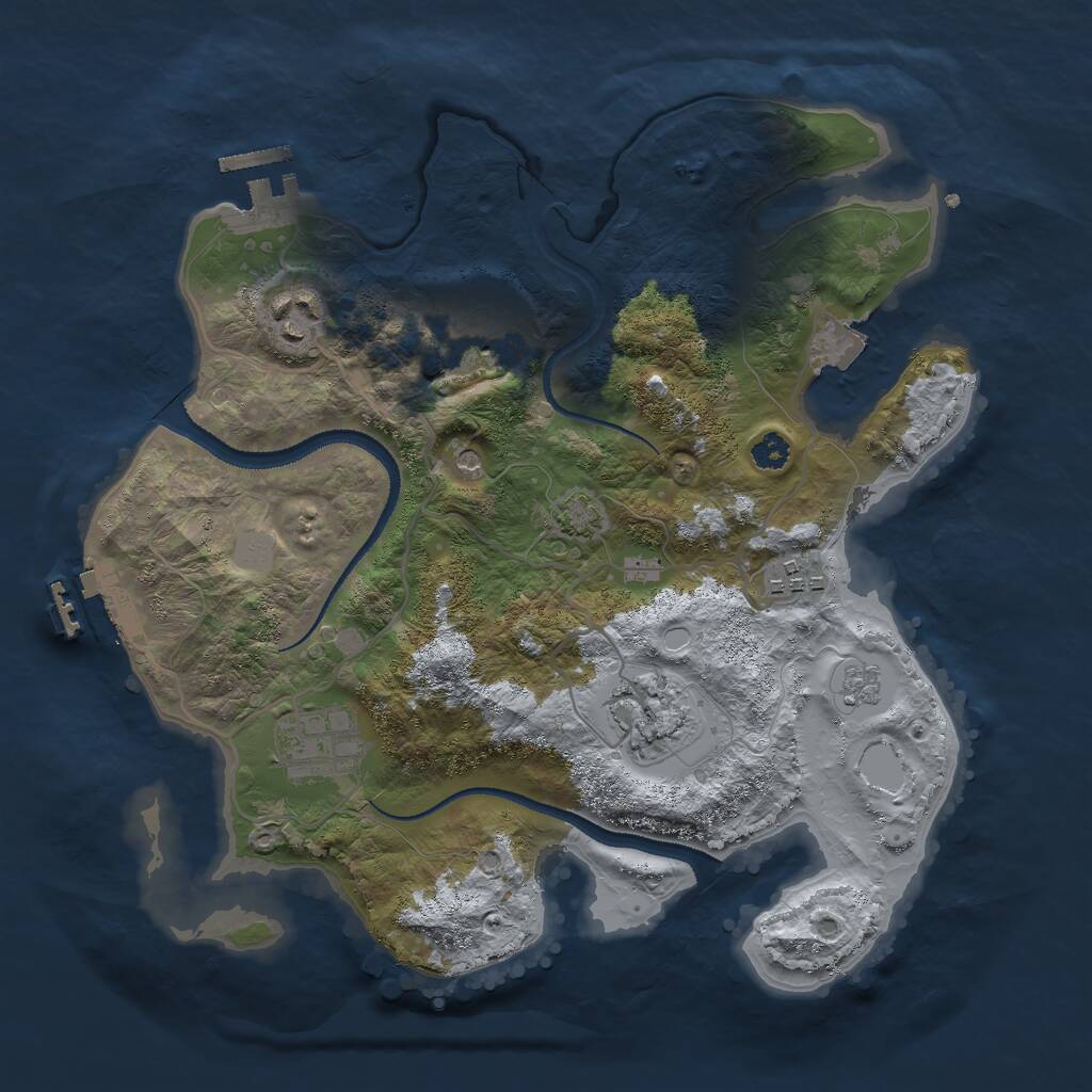 Rust Map: Procedural Map, Size: 3000, Seed: 82916, 11 Monuments