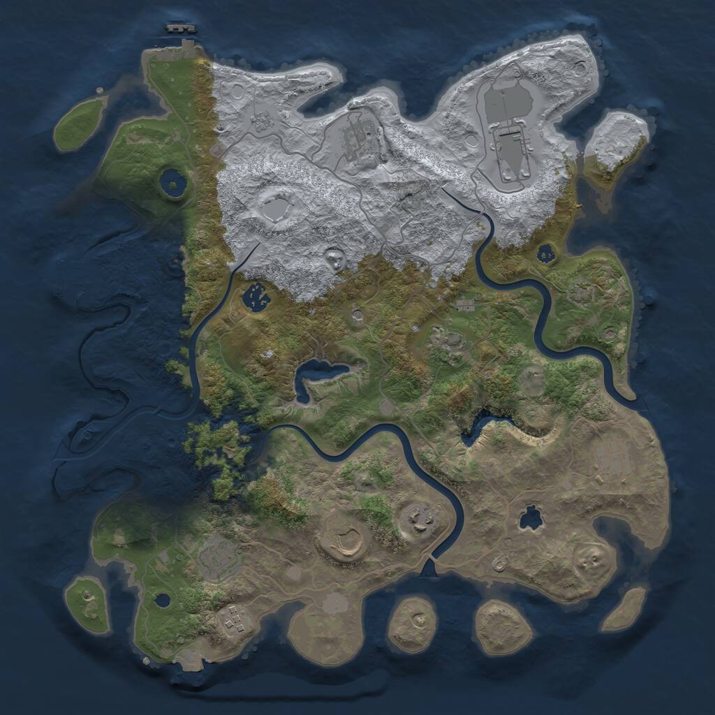 Rust Map: Procedural Map, Size: 4000, Seed: 481964, 15 Monuments