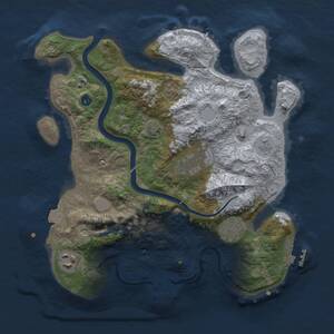 Thumbnail Rust Map: Procedural Map, Size: 3000, Seed: 2053008387, 10 Monuments