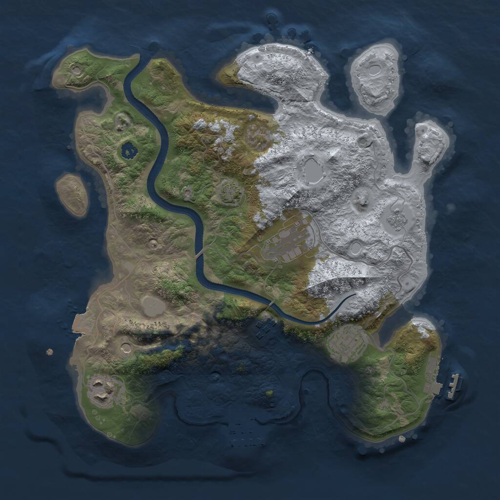 Rust Map: Procedural Map, Size: 3000, Seed: 2053008387, 10 Monuments