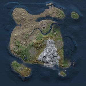 Thumbnail Rust Map: Procedural Map, Size: 2500, Seed: 1098345459, 8 Monuments