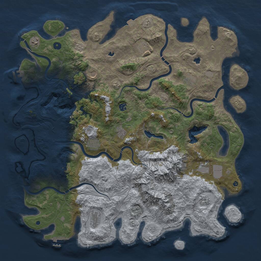 Rust Map: Procedural Map, Size: 5000, Seed: 7979, 17 Monuments