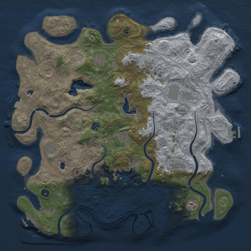 Rust Map: Procedural Map, Size: 4500, Seed: 44501, 17 Monuments