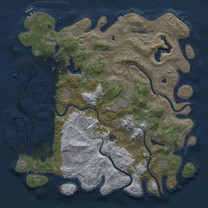 Thumbnail Rust Map: Procedural Map, Size: 5000, Seed: 1950784223, 17 Monuments