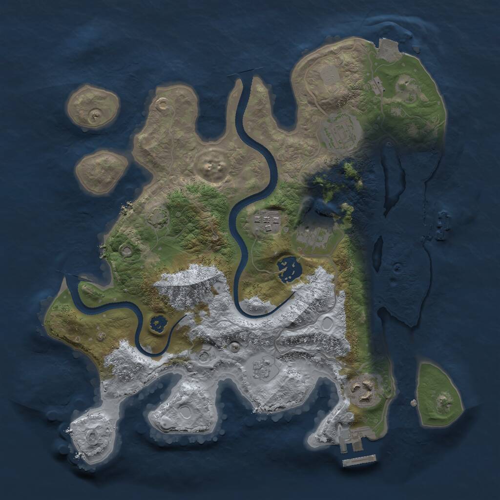 Rust Map: Procedural Map, Size: 3000, Seed: 257203627, 11 Monuments