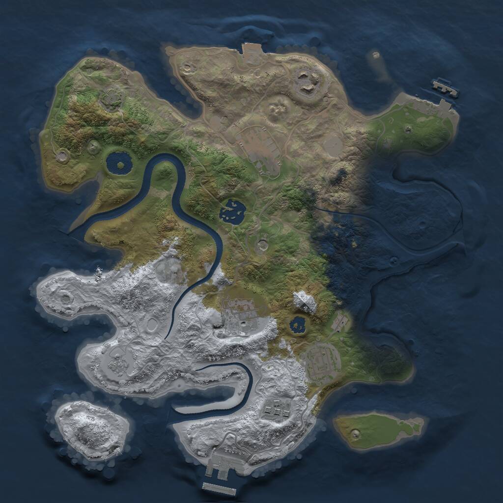 Rust Map: Procedural Map, Size: 3000, Seed: 422146394, 12 Monuments