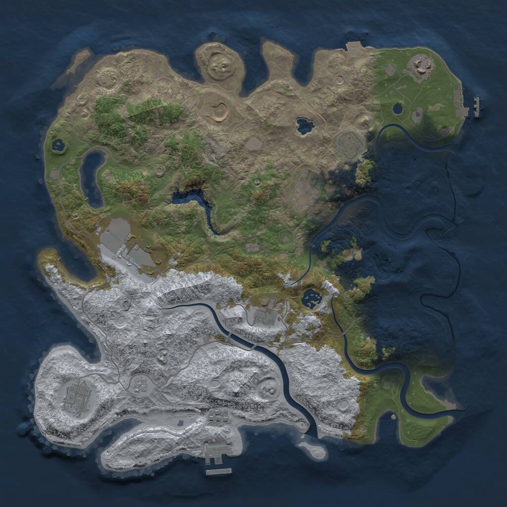 Rust Map: Procedural Map, Size: 4000, Seed: 869090433, 15 Monuments