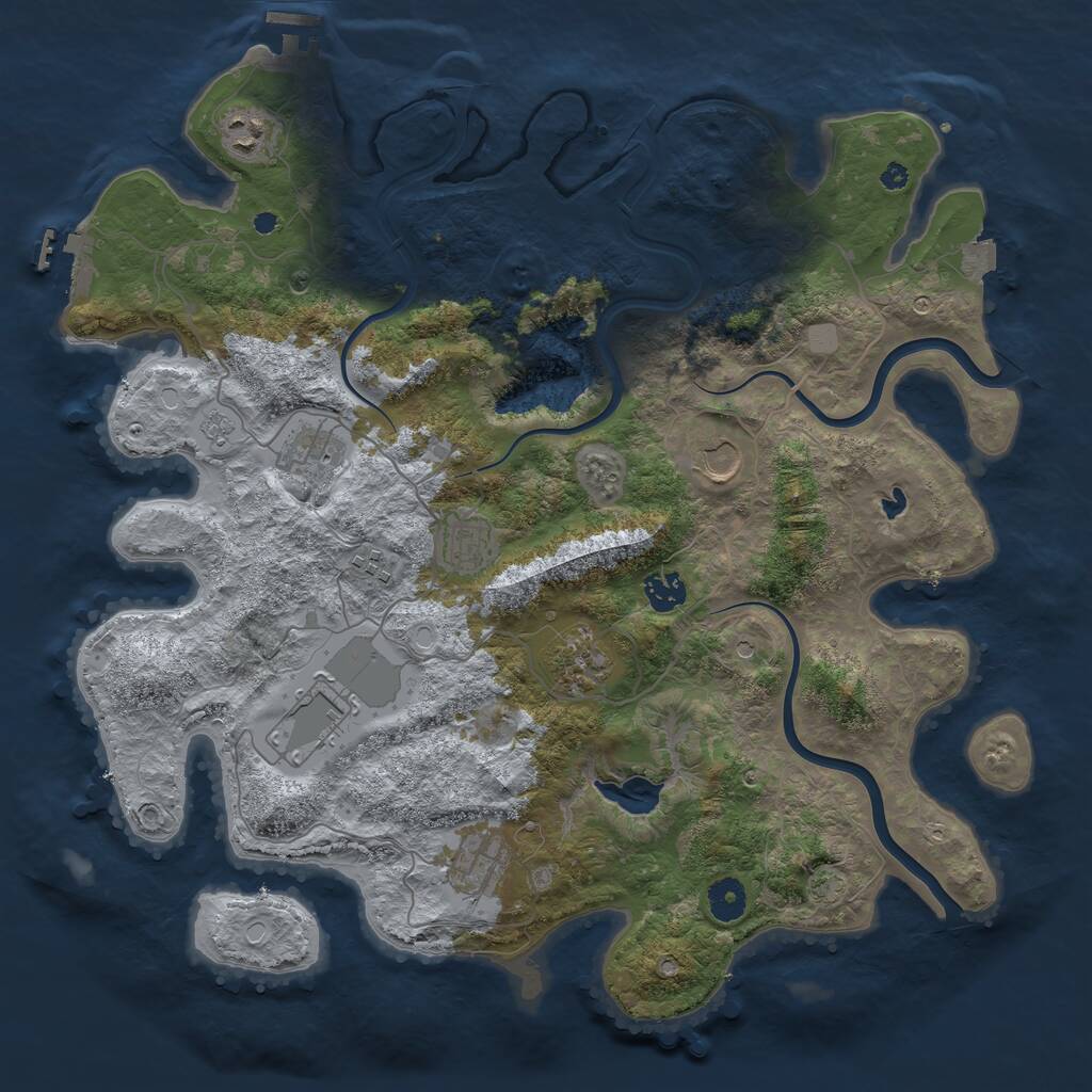 Rust Map: Procedural Map, Size: 4000, Seed: 482934, 15 Monuments