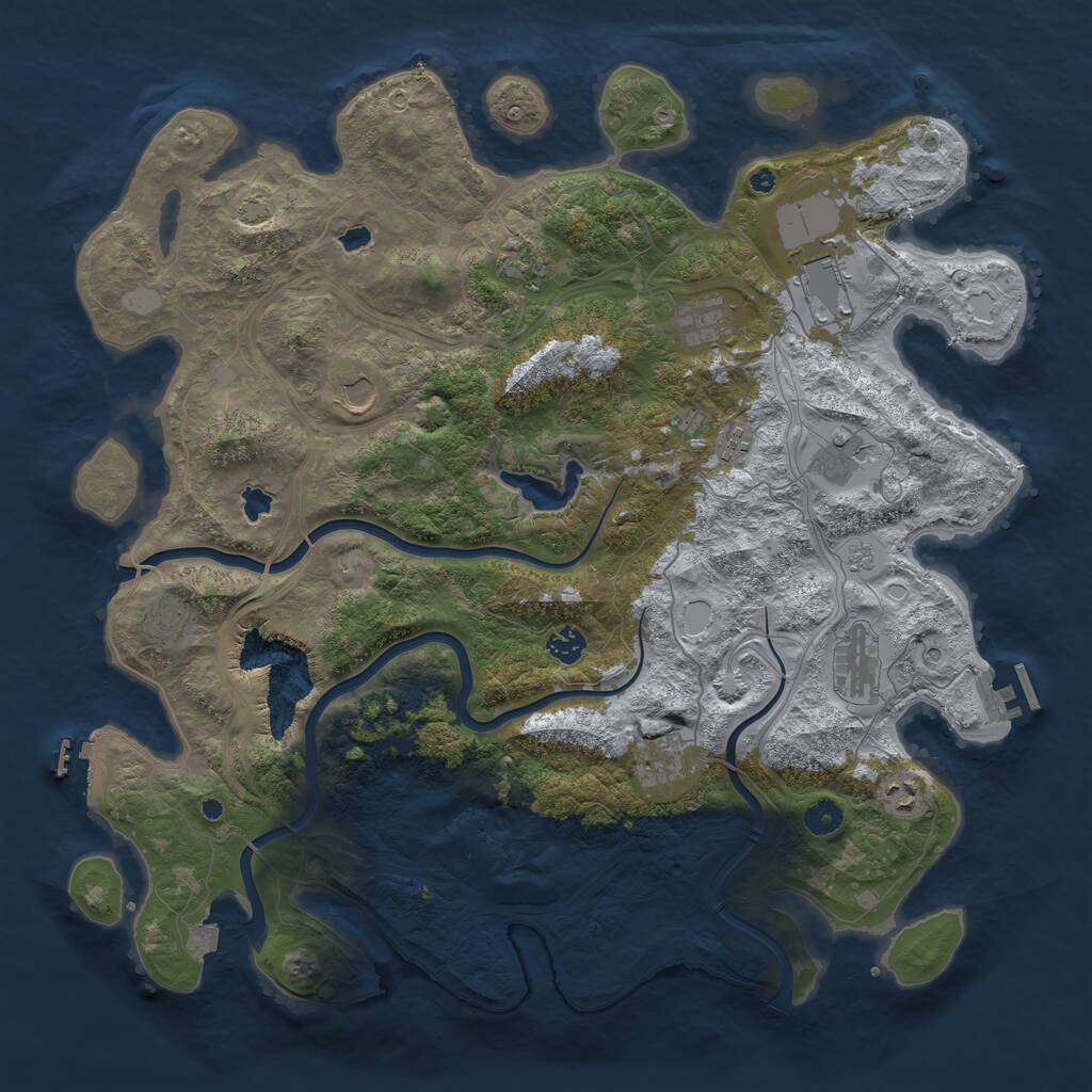 Rust Map: Procedural Map, Size: 4500, Seed: 236375194, 17 Monuments
