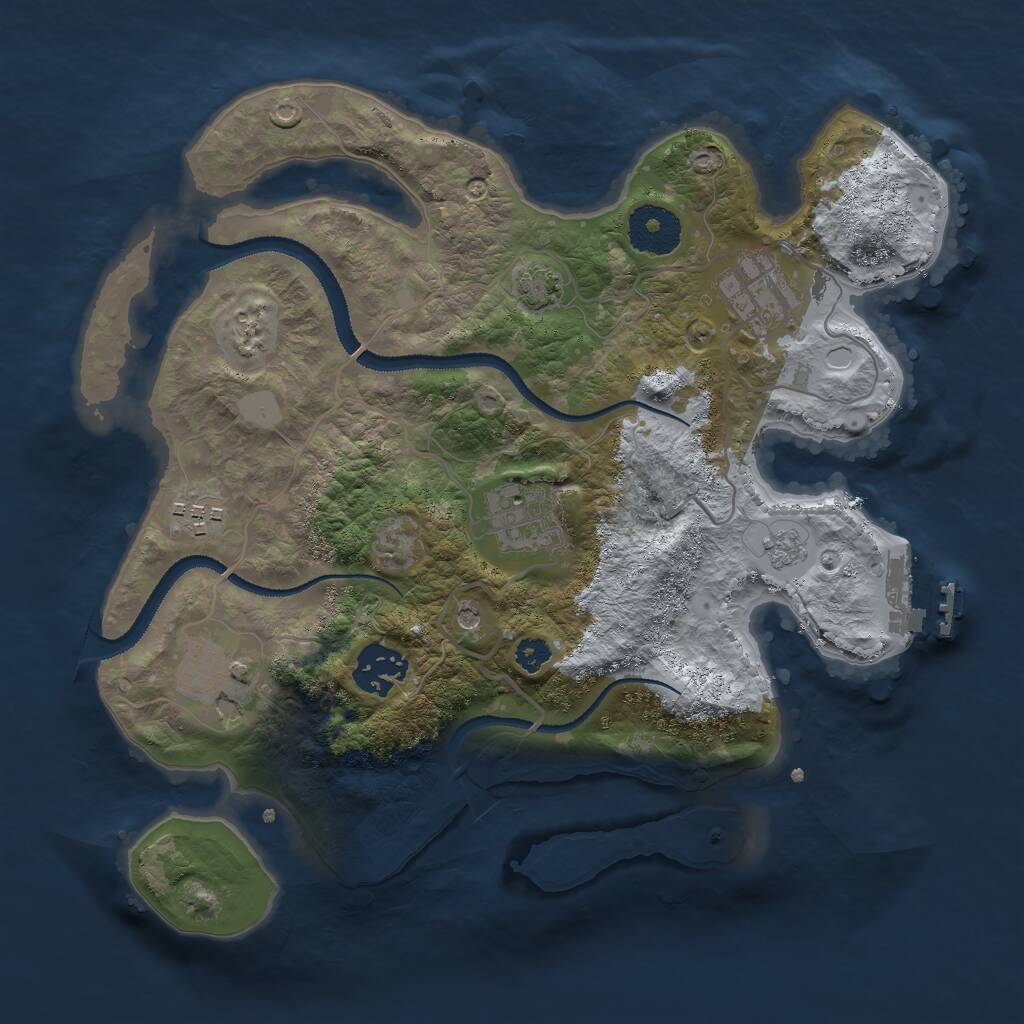 Rust Map: Procedural Map, Size: 3000, Seed: 65468702, 10 Monuments