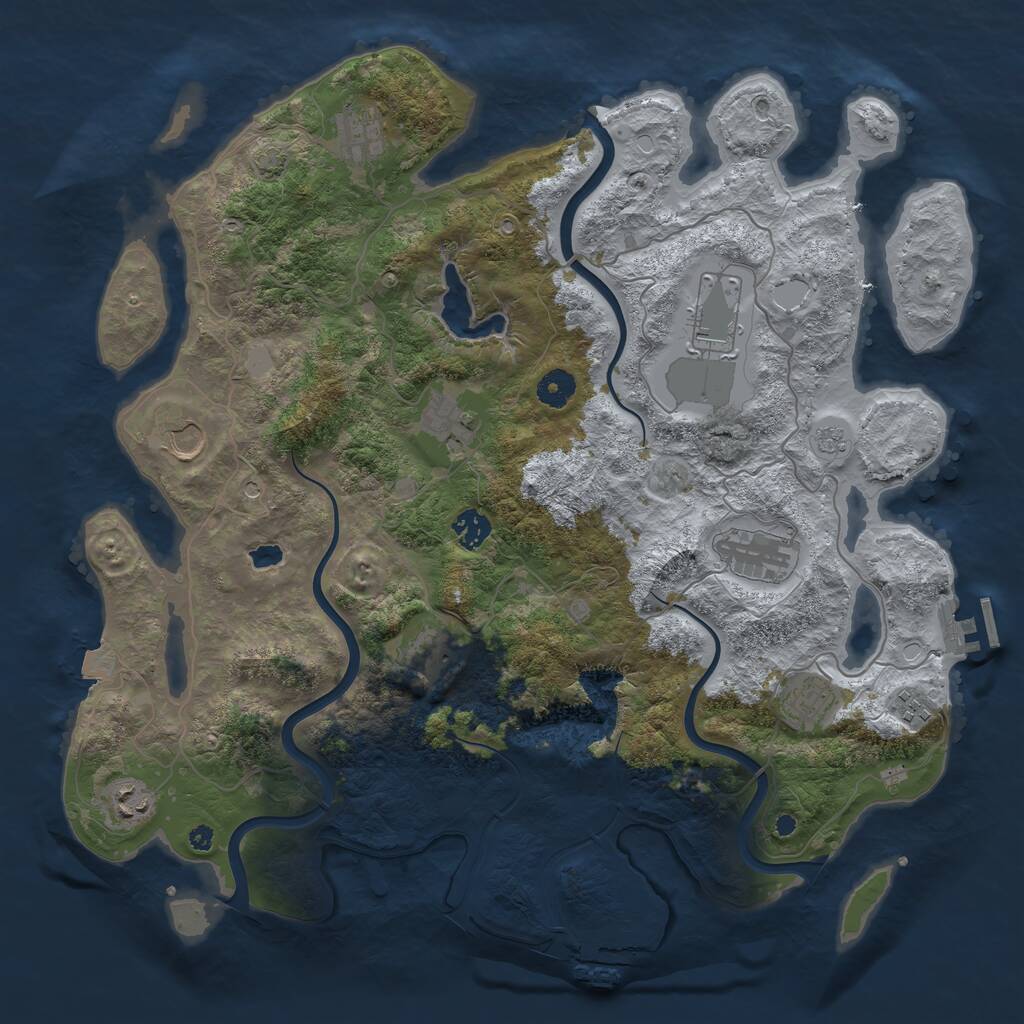 Rust Map: Procedural Map, Size: 4096, Seed: 1175352873, 16 Monuments