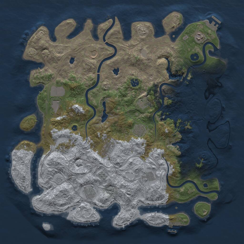 Rust Map: Procedural Map, Size: 4500, Seed: 570783870, 17 Monuments