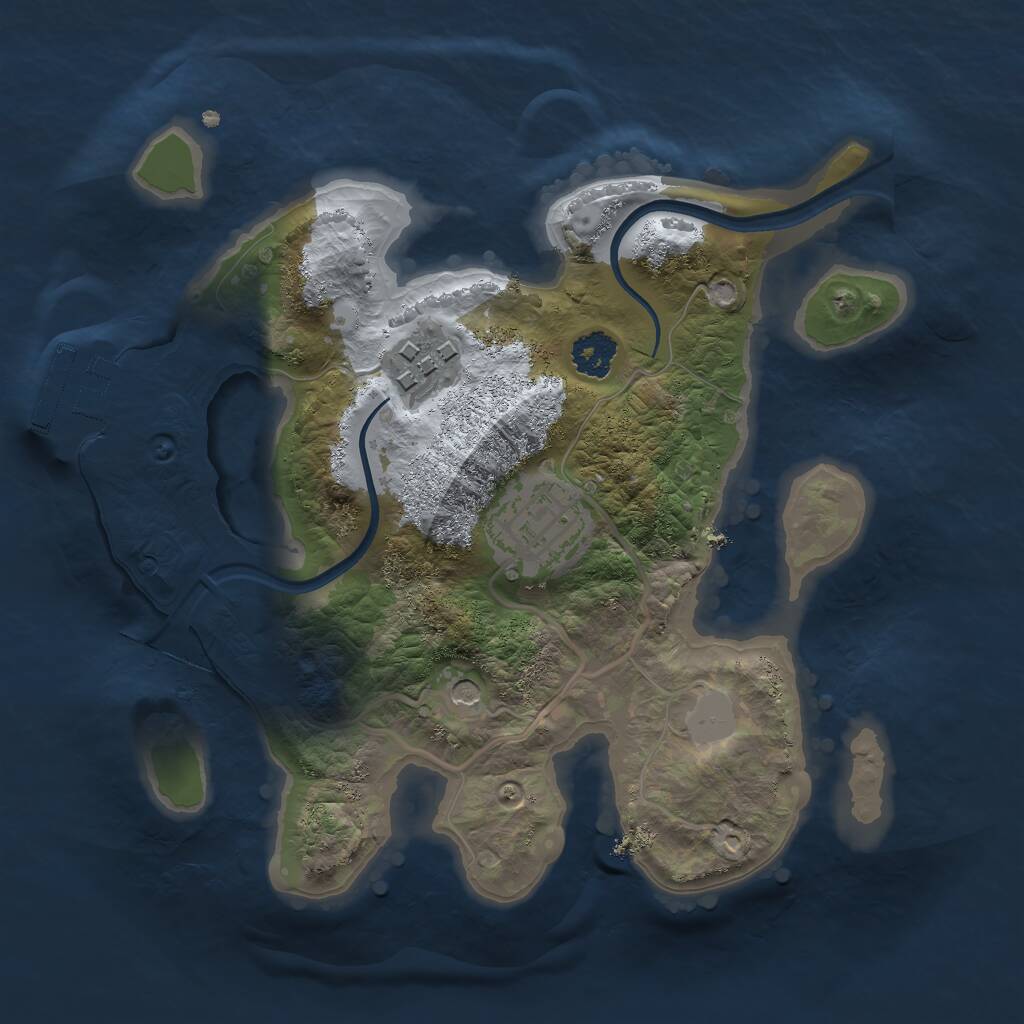 Rust Map: Procedural Map, Size: 2300, Seed: 500000, 5 Monuments