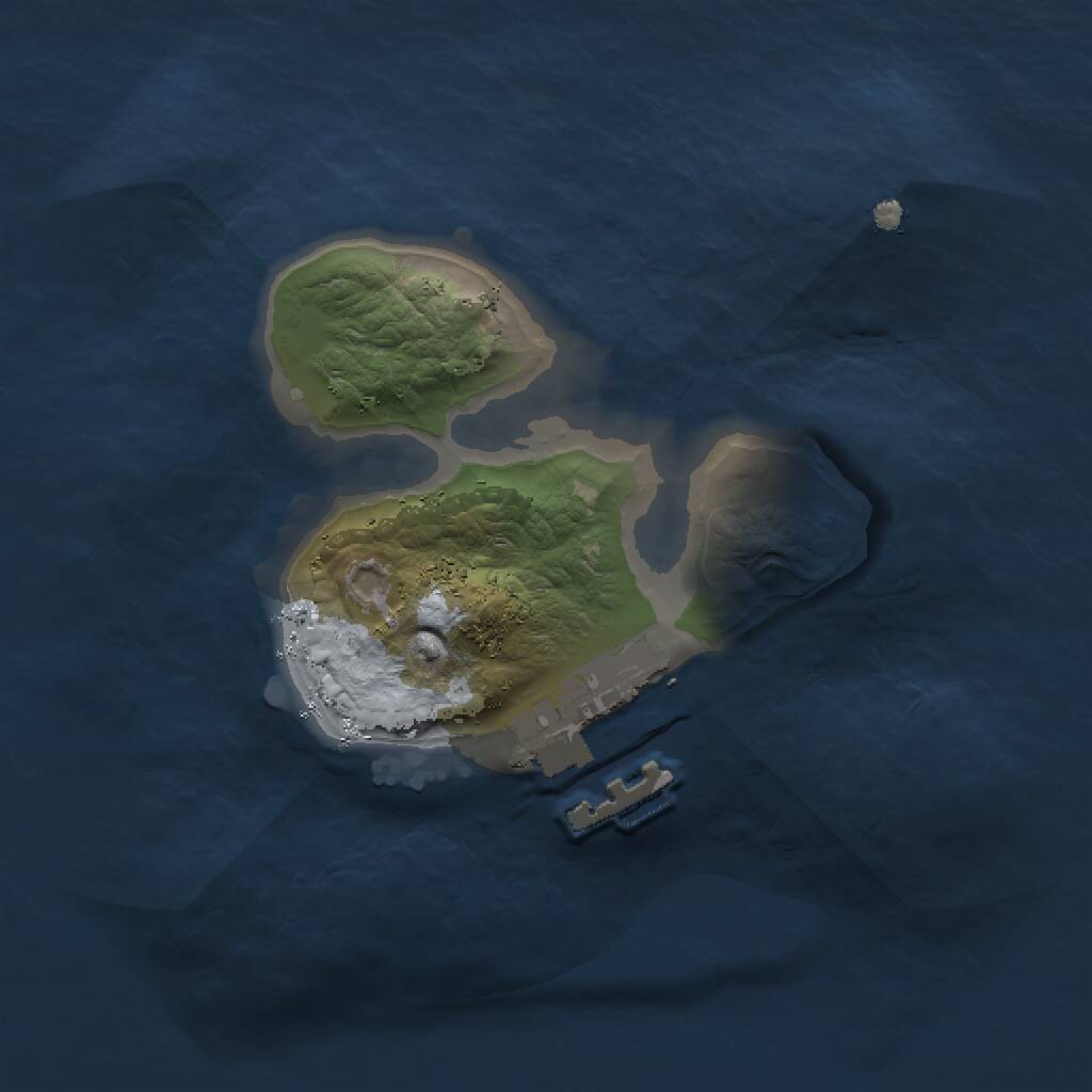 Rust Map: Procedural Map, Size: 1500, Seed: 3312, 2 Monuments