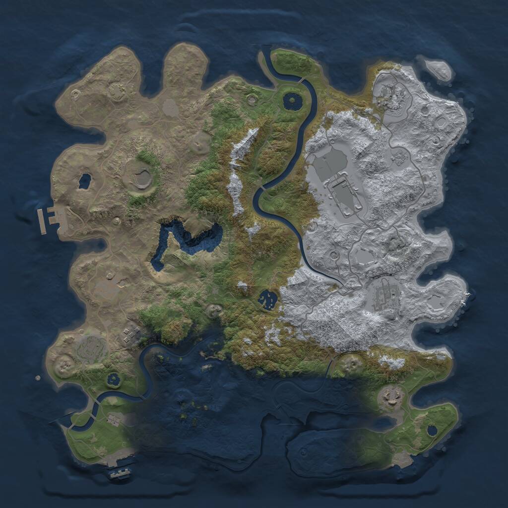 Rust Map: Procedural Map, Size: 4000, Seed: 917651220, 15 Monuments