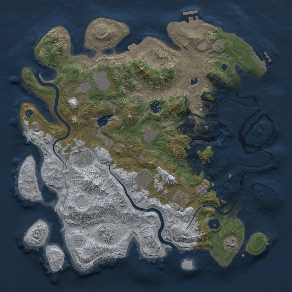 Rust Map: Procedural Map, Size: 4000, Seed: 482935, 15 Monuments