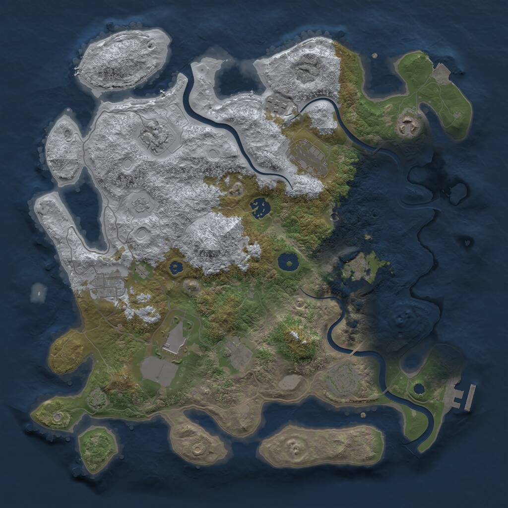Rust Map: Procedural Map, Size: 3800, Seed: 4547, 15 Monuments
